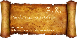 Perényi Kristóf névjegykártya