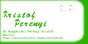 kristof perenyi business card